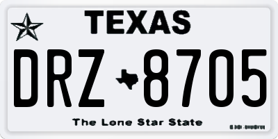 TX license plate DRZ8705