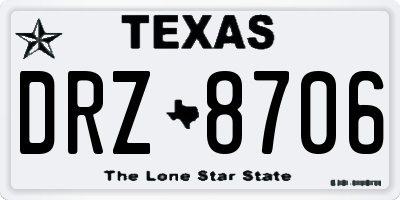 TX license plate DRZ8706
