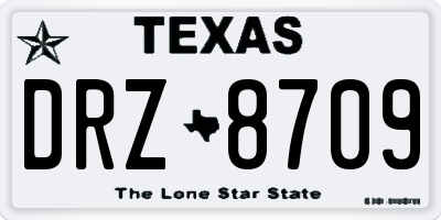 TX license plate DRZ8709