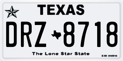 TX license plate DRZ8718