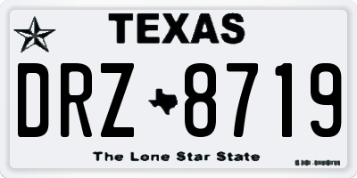 TX license plate DRZ8719