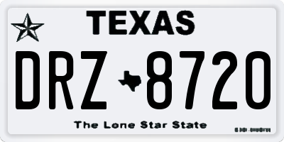 TX license plate DRZ8720