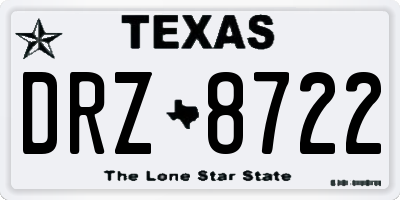 TX license plate DRZ8722