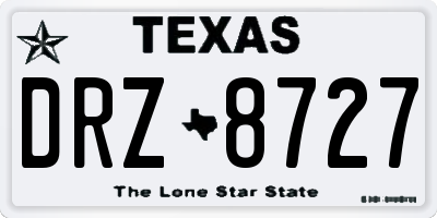 TX license plate DRZ8727