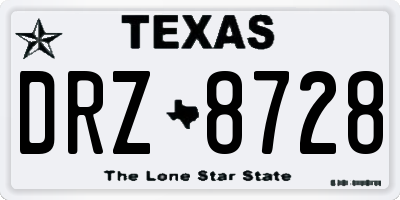 TX license plate DRZ8728