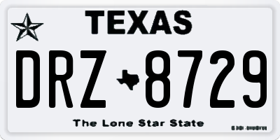 TX license plate DRZ8729