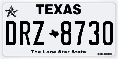 TX license plate DRZ8730