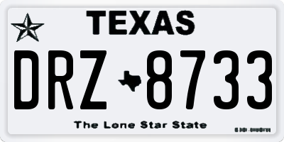 TX license plate DRZ8733