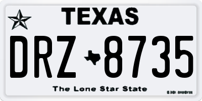TX license plate DRZ8735