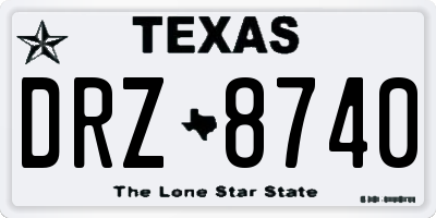 TX license plate DRZ8740