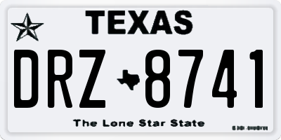TX license plate DRZ8741