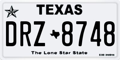 TX license plate DRZ8748