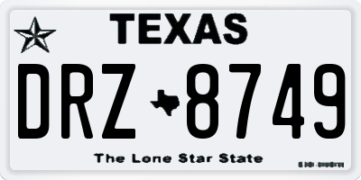 TX license plate DRZ8749