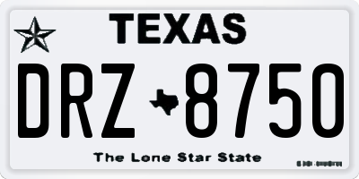 TX license plate DRZ8750