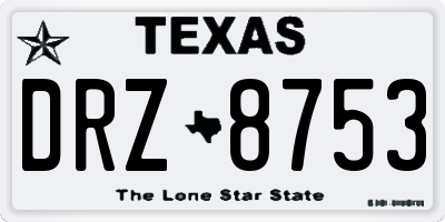 TX license plate DRZ8753