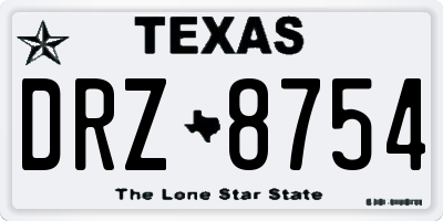 TX license plate DRZ8754