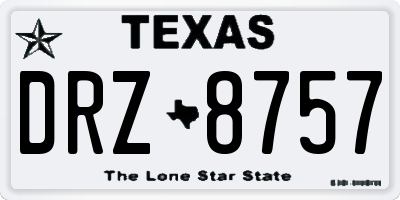 TX license plate DRZ8757
