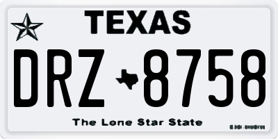 TX license plate DRZ8758