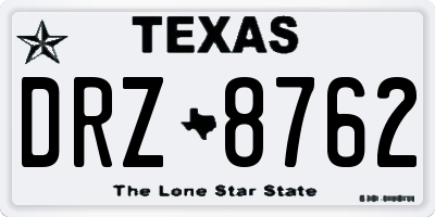 TX license plate DRZ8762