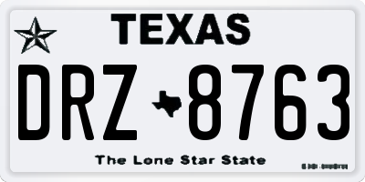 TX license plate DRZ8763