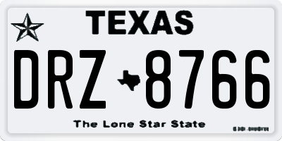TX license plate DRZ8766