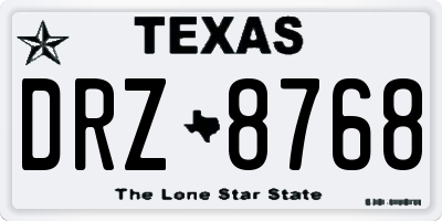 TX license plate DRZ8768
