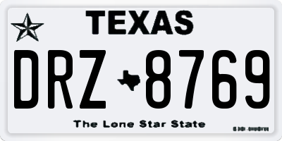 TX license plate DRZ8769