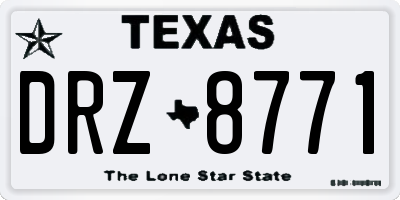 TX license plate DRZ8771