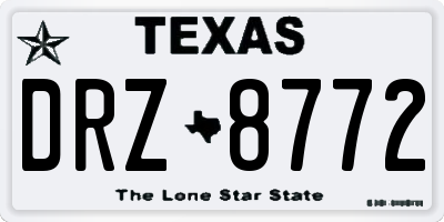 TX license plate DRZ8772