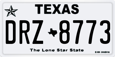 TX license plate DRZ8773