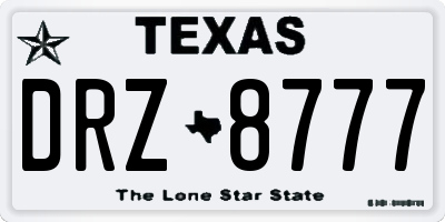 TX license plate DRZ8777