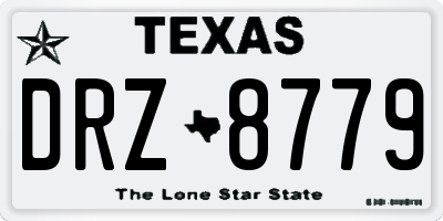 TX license plate DRZ8779