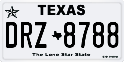 TX license plate DRZ8788