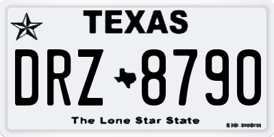 TX license plate DRZ8790