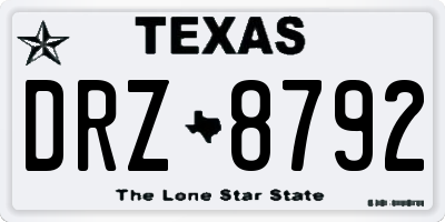TX license plate DRZ8792