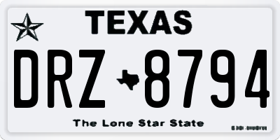 TX license plate DRZ8794