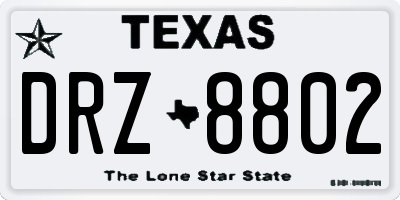 TX license plate DRZ8802
