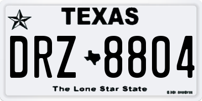 TX license plate DRZ8804