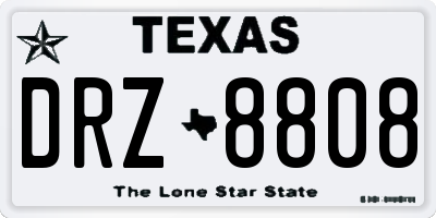 TX license plate DRZ8808