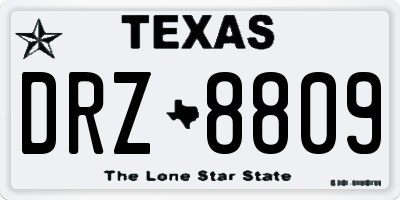 TX license plate DRZ8809