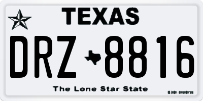 TX license plate DRZ8816