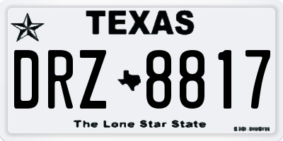 TX license plate DRZ8817