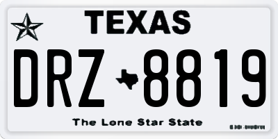 TX license plate DRZ8819