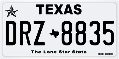 TX license plate DRZ8835