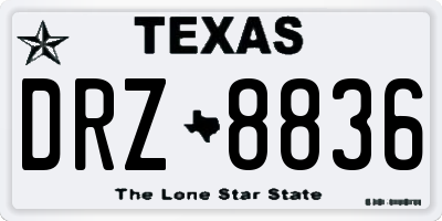TX license plate DRZ8836