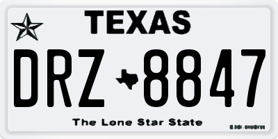 TX license plate DRZ8847