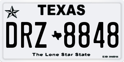 TX license plate DRZ8848