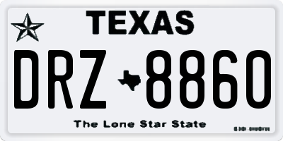 TX license plate DRZ8860