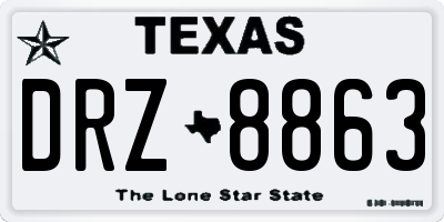 TX license plate DRZ8863