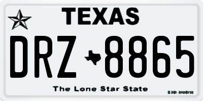 TX license plate DRZ8865